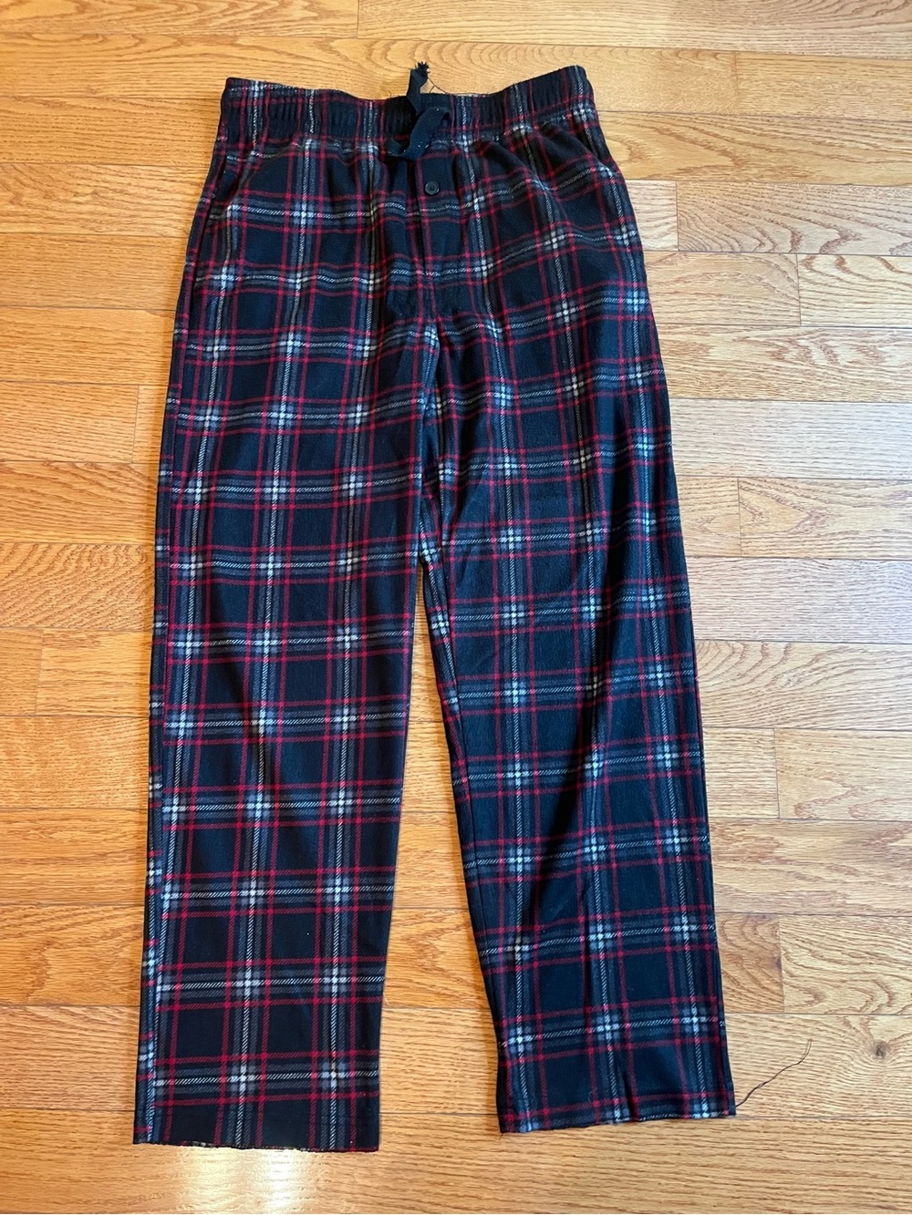 Fruit of the Loom Men's Black and Red Plaid Jogger Pants
